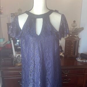 Nwt Francesca’s Lace Dress in Navy Blue